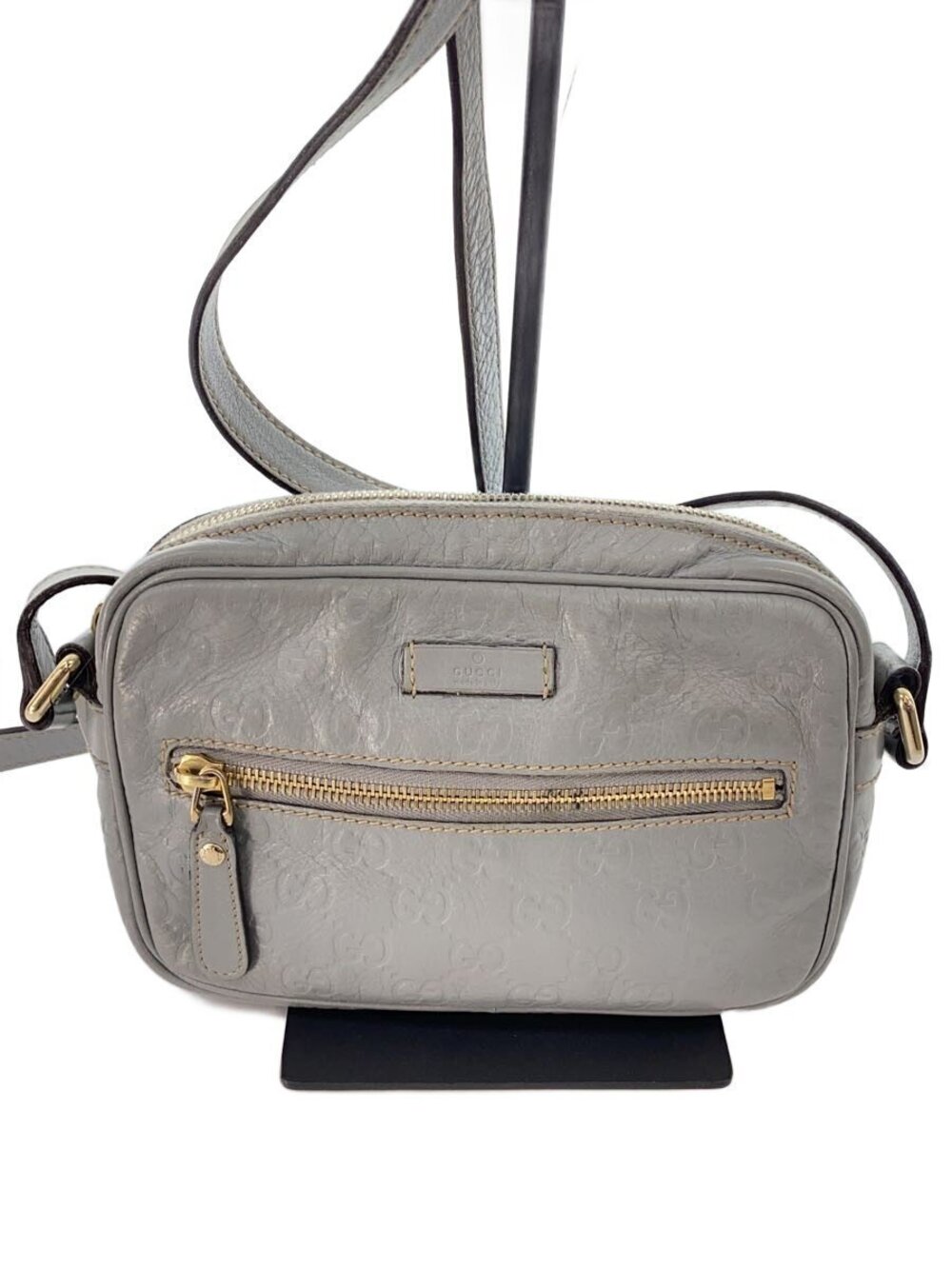 Gucci Shoulder Bag GG Imprime Leather Gray All over